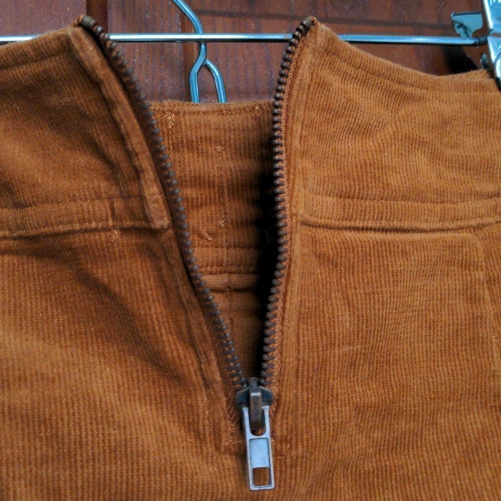 2 for $20 Living Doll Rust Copper Corduroy Mini-Skirt w/Copper Buttons Sz M - Picture 5 of 8